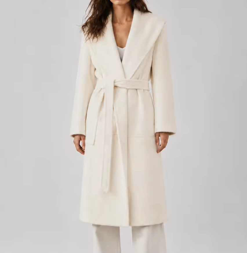 2026 New Women's Winter Wool Coat, Elegant High-End Thick Outerwear with Lapel Collar N8817