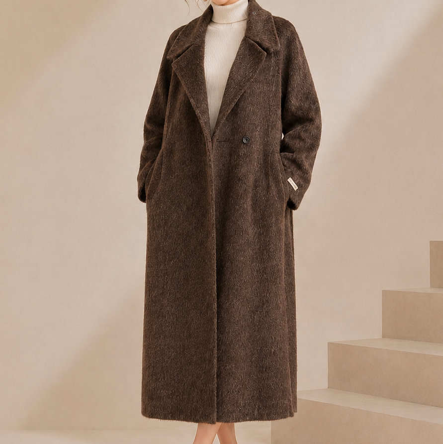 New Arrival Winter Women's Korean Style Casual Wool Stand Collar Belted Long Coat Apparel Stock 2562