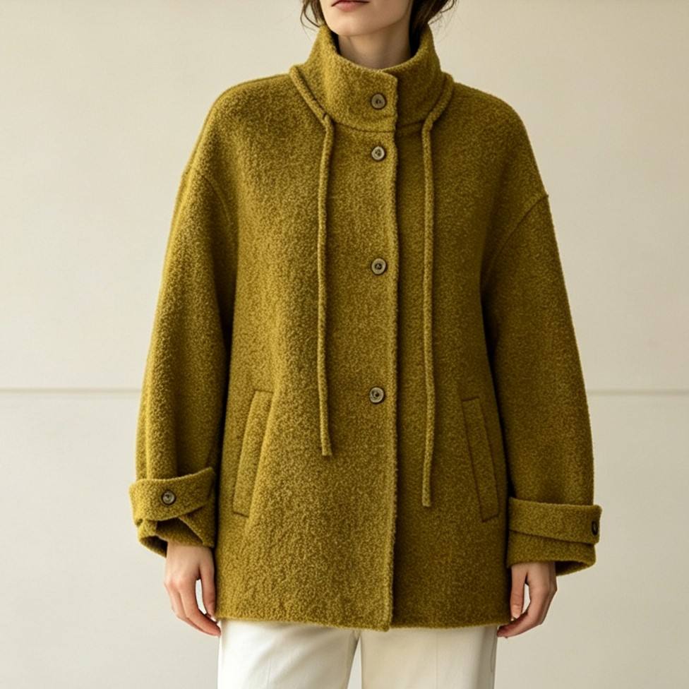 Autumn Women's Double Face Wool Coat Cashmere Blend Collar Overcoat 582