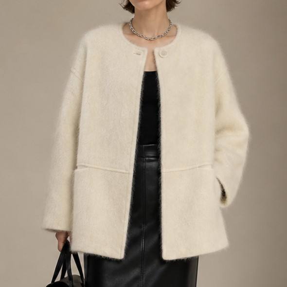Women's Elegant Wool Overcoat Luxury Fashion Thick Warm Winter Coat 6635