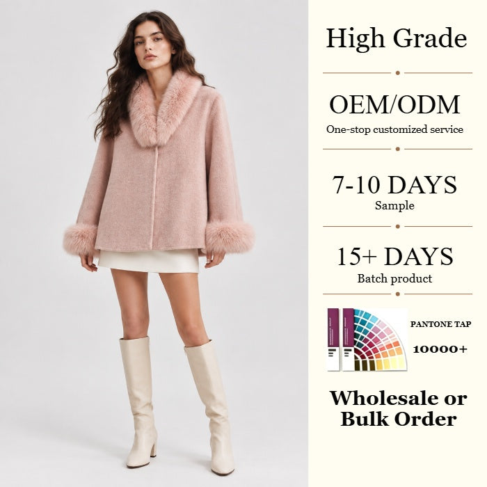 2026 Winter Women's Latest Design Cashmere Jacket, Plus Size Cashmere Wool Coat Apparel Stock L25124