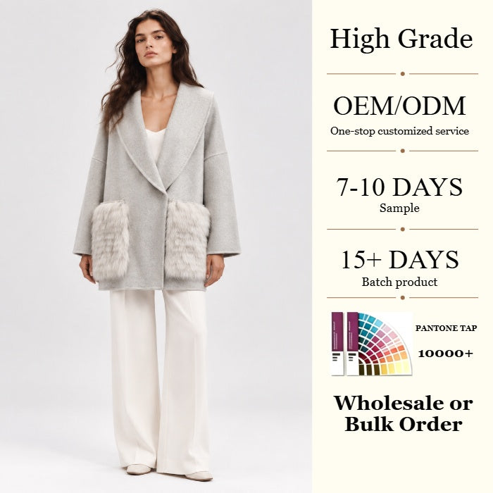 Custom OEM/ODM Women's Wool Woven Coat Single Button Breathable Eco-Friendly Winter Fashion Leisure L2681