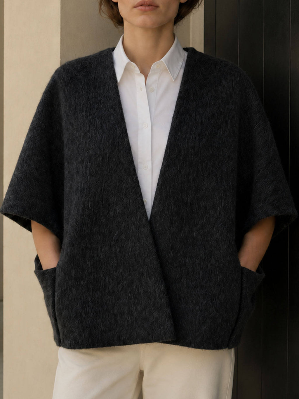 Elegant ALPACA Women's Thick Woven Woolen Hooded V-neck Trench Coat New Design for Winter Cashmere Coats GC0029