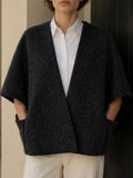 Elegant ALPACA Women's Thick Woven Woolen Hooded V-neck Trench Coat New Design for Winter Cashmere Coats GC0029