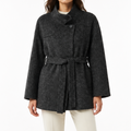High Quality Classic Women's Wool Coats Solid Button Short Overcoat Belt Tie Breathable Autumn Winter Trenches Turtleneck Collar GC0016