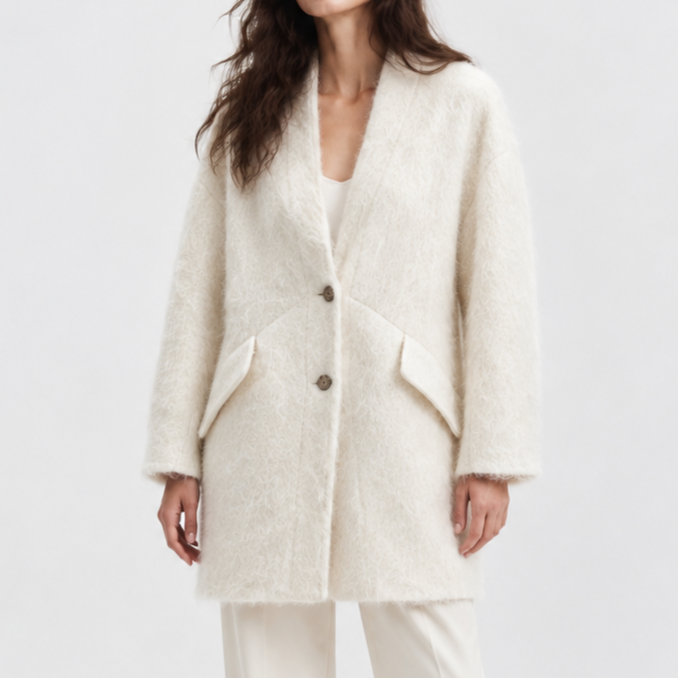 2026 New Winter Women's Fashion Reversible Double-Faced Wool Coat Loose Designer Jacket 6696