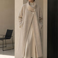 Single-faced Wool Coat Womens Long Style 2026 New Elegant Overcoat Autumn/Winter Slim-Fit Padded Thick Solid Color Jacket GC0040