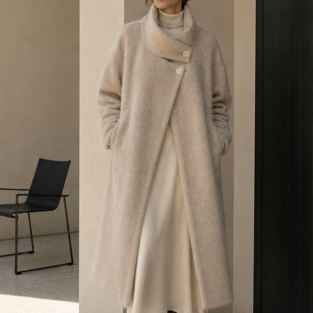Single-faced Wool Coat Womens Long Style 2026 New Elegant Overcoat Autumn/Winter Slim-Fit Padded Thick Solid Color Jacket GC0040