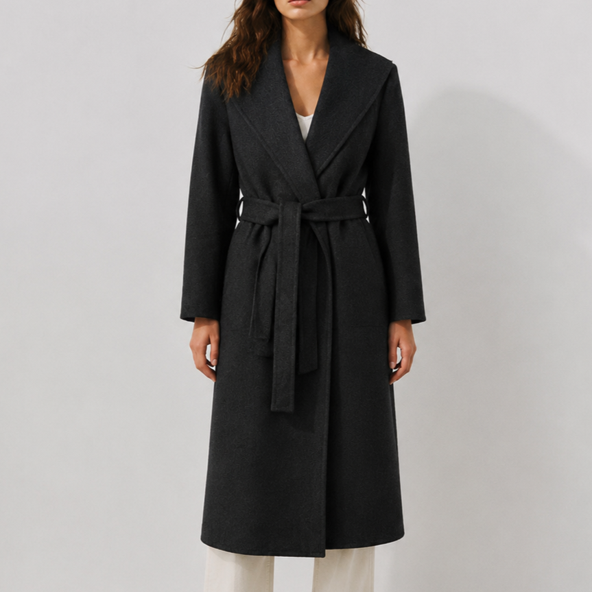 2026 New Women's Winter Wool Coat, Elegant High-End Thick Outerwear with Lapel Collar N8817