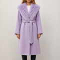 Custom OEM/ODM High Quality Long Elegant Wool Blended Women's Coats Cashmere Lining Solid Pattern Belt Closure for Fall/Winter N5839-2