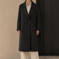 Women's Double-Face Cashmere Wool Woolen Coat Loose Sheep Windbreaker Lapel Single Button Long Winter Outwear Breathable Casual GC0008