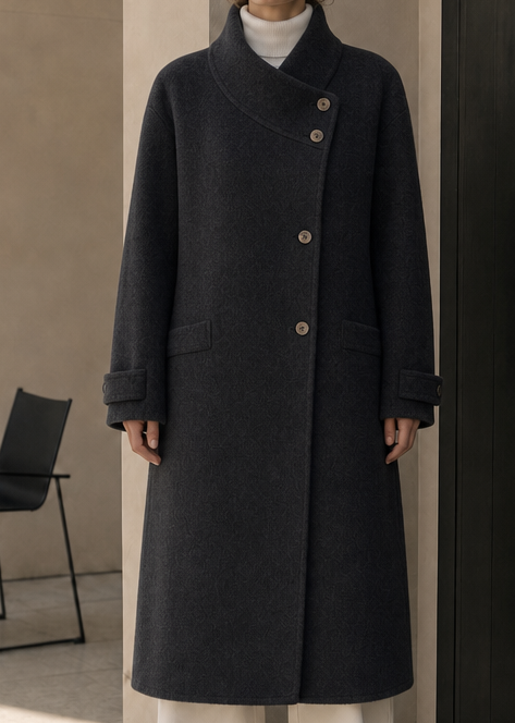 Women's Formal Long Woolen Coat Turn-down Collar Solid Breathable Elegant Full Sleeve Cashmere Lining Winter Normcore/Minimalist 567