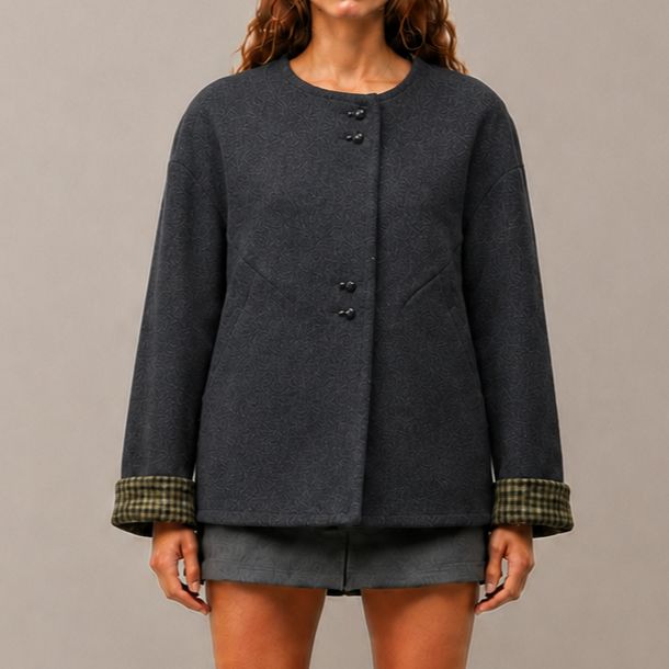 Custom OEM/ODM High-Quality Women's Winter Casual Jacket, Reversible Double-Faced Wool Short Coat 8716