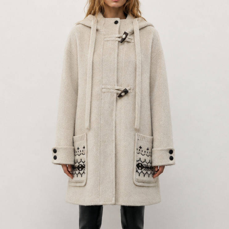 Women's Vintage Wool Coat with Cap Winter Clothes for Women 2026 New 811