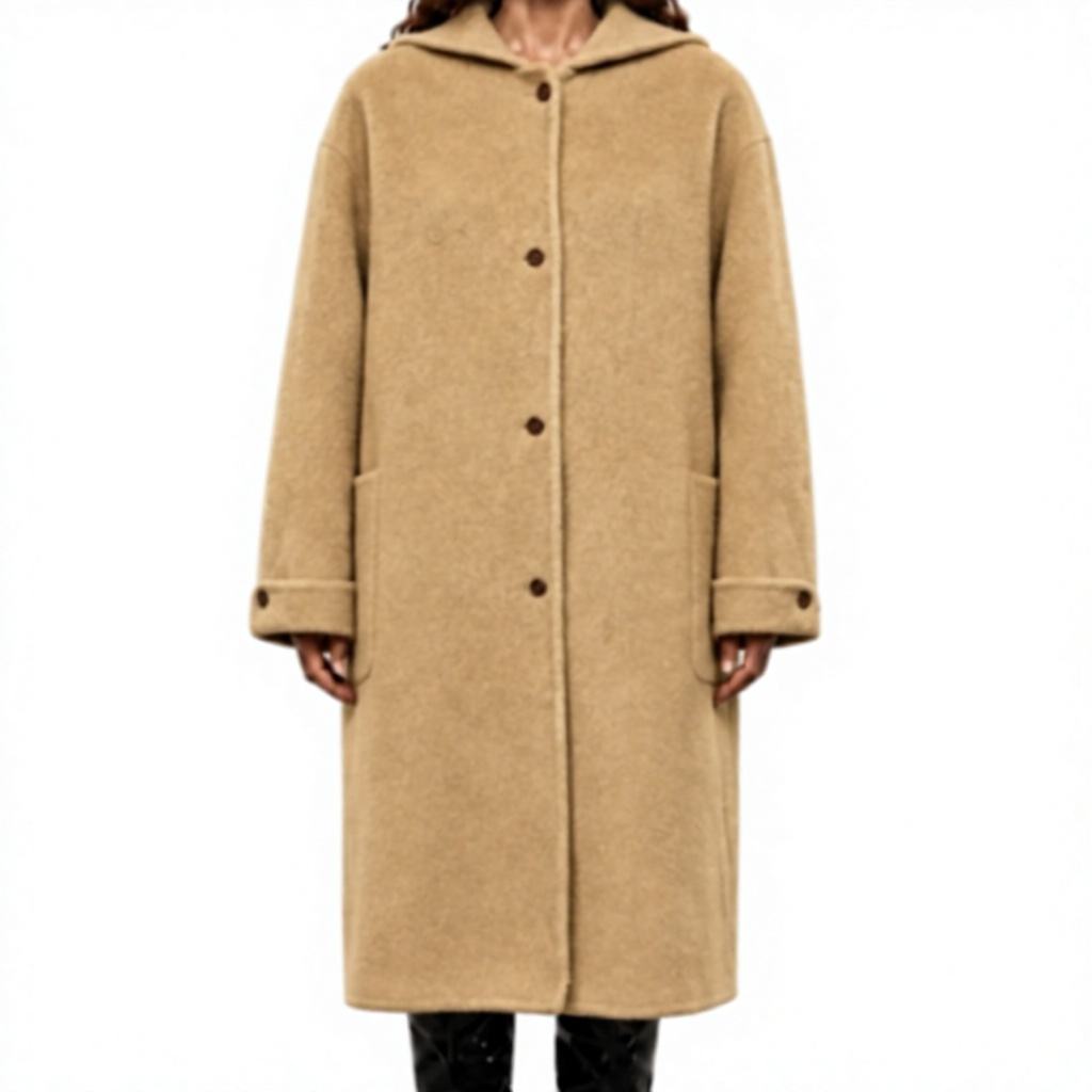 Women's Cashmere Wool Blend Coat Single Breasted Long Knee Length Winter Outerwear Apparel Stock 898