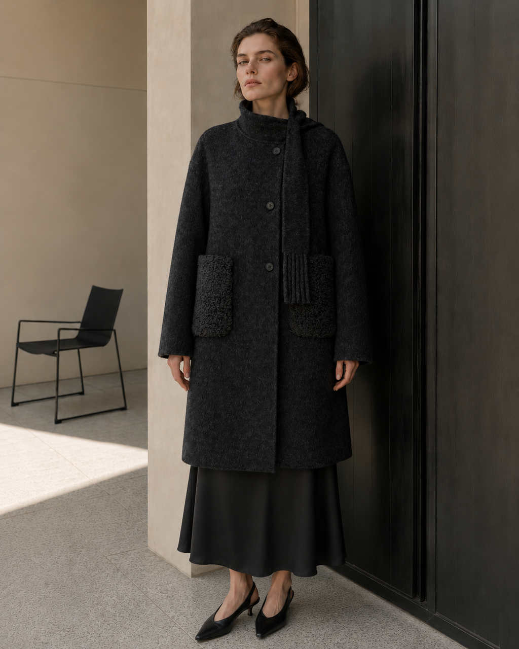 Turtleneck Women's Coat Long Sleeve Solid Casual Style Single Breasted Woolen Lining Winter Cashmere Coat GC0023