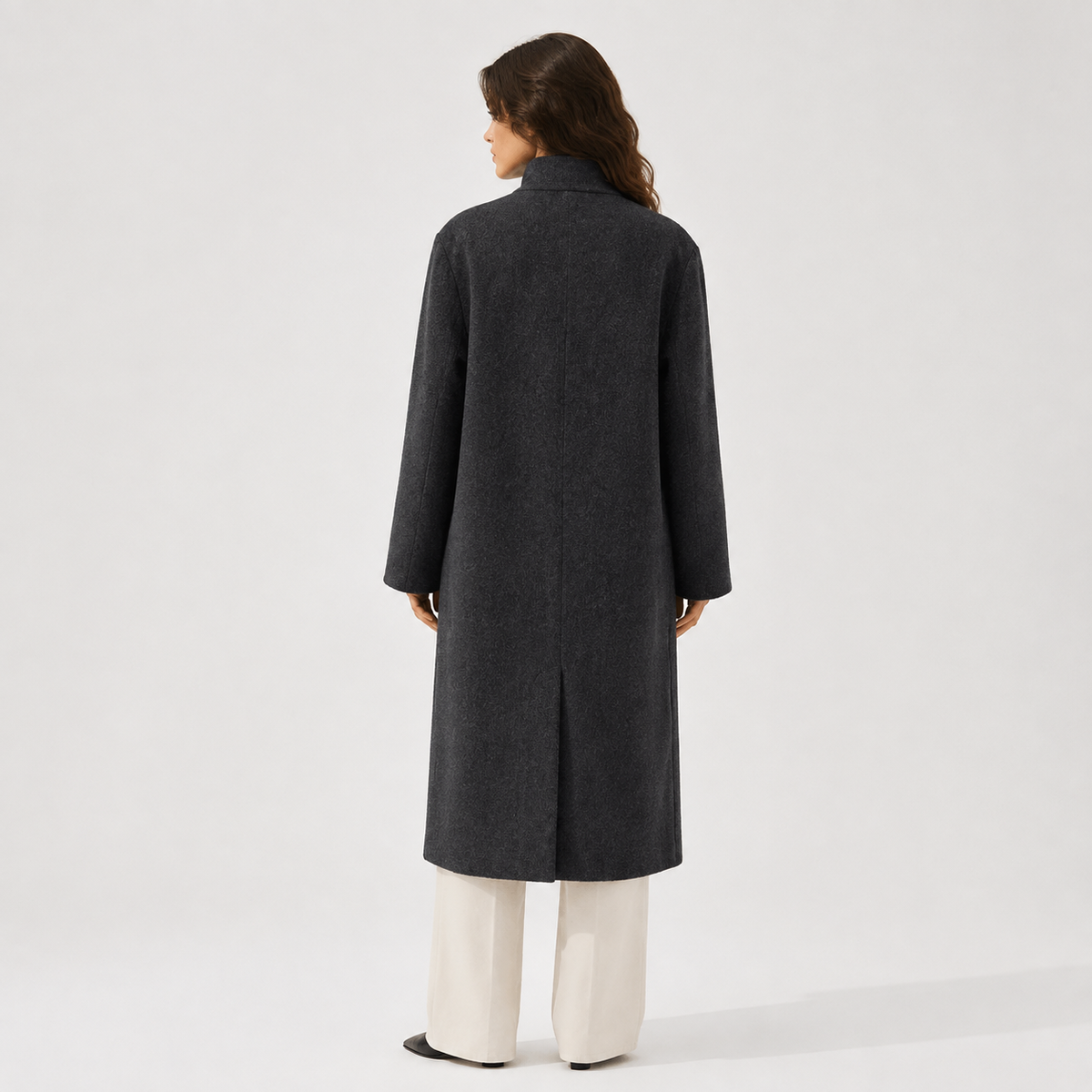 2026 New Luxury Women's Winter Coat High Quality Reversible Long Wool Woven Breathable Jacket 575
