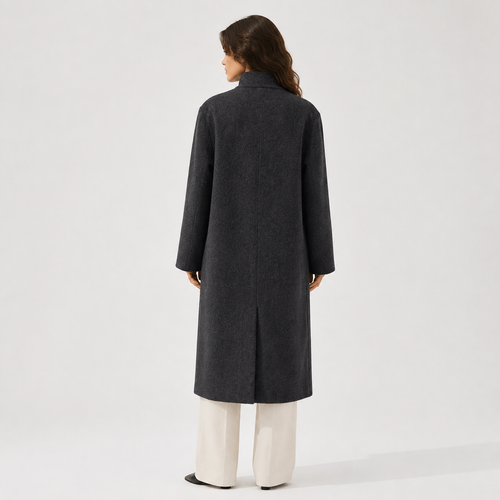 2026 New Luxury Women's Winter Coat High Quality Reversible Long Wool Woven Breathable Jacket 575