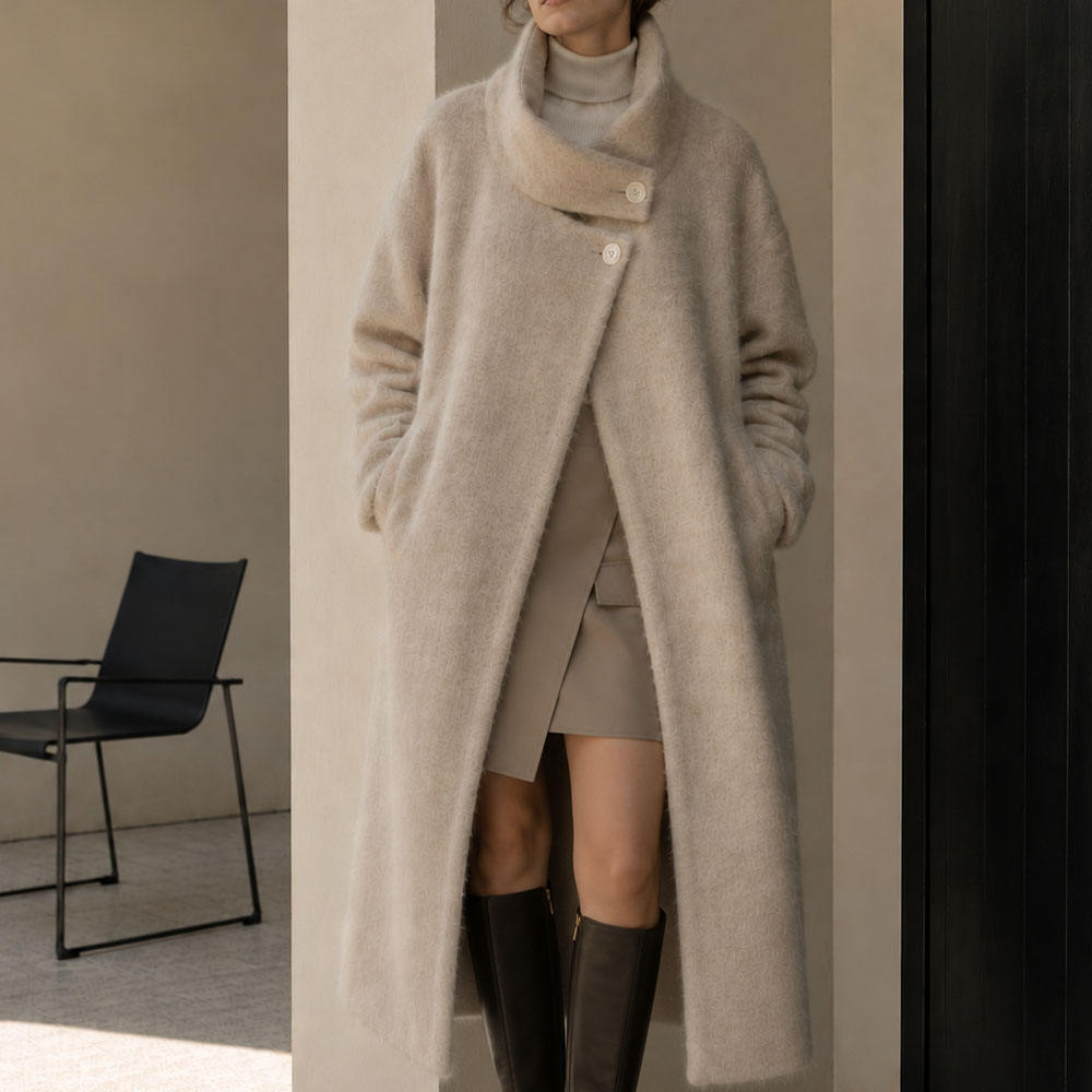 Single-faced Wool Coat Womens Long Style 2026 New Elegant Overcoat Autumn/Winter Slim-Fit Padded Thick Solid Color Jacket GC0040