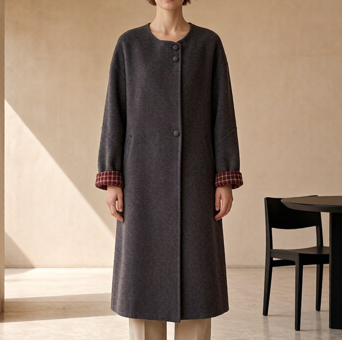 Women's Long Wool Coat Apparel Stock Wholesale 2537