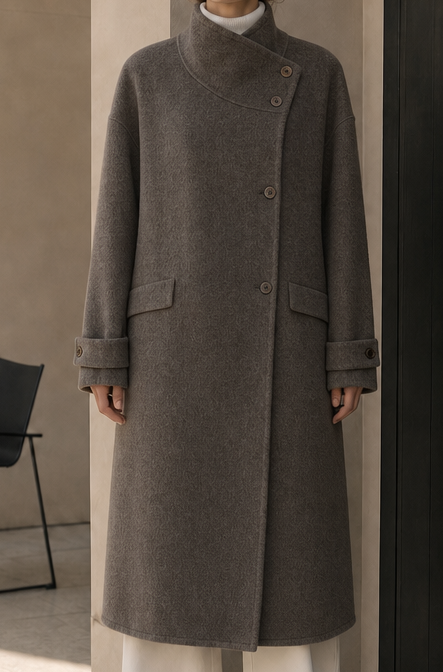 Women's Formal Long Woolen Coat Turn-down Collar Solid Breathable Elegant Full Sleeve Cashmere Lining Winter Normcore/Minimalist 567