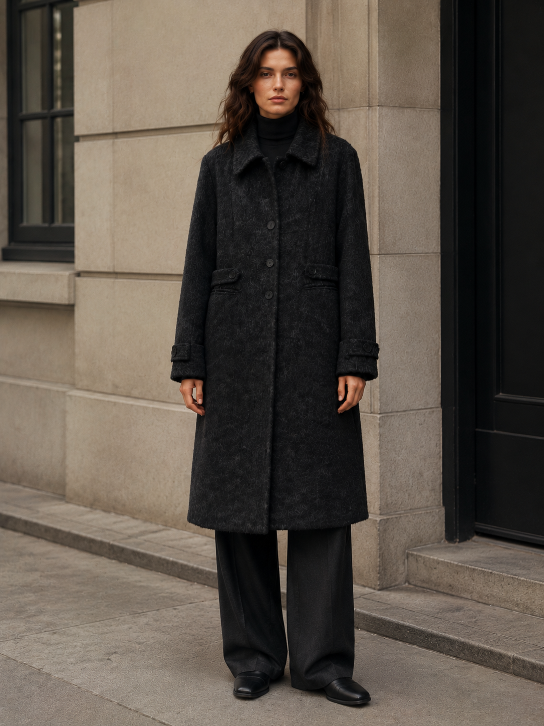 2026 New European American-Style Double-Faced Wool Long Warm Coat Exclusive Cross-Border Supply High-End Customizable Reversible GC0001