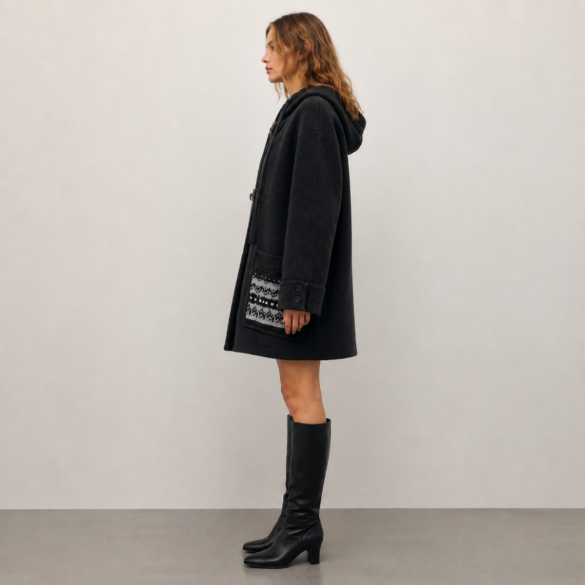 Women's Vintage Wool Coat with Cap Winter Clothes for Women 2026 New 811