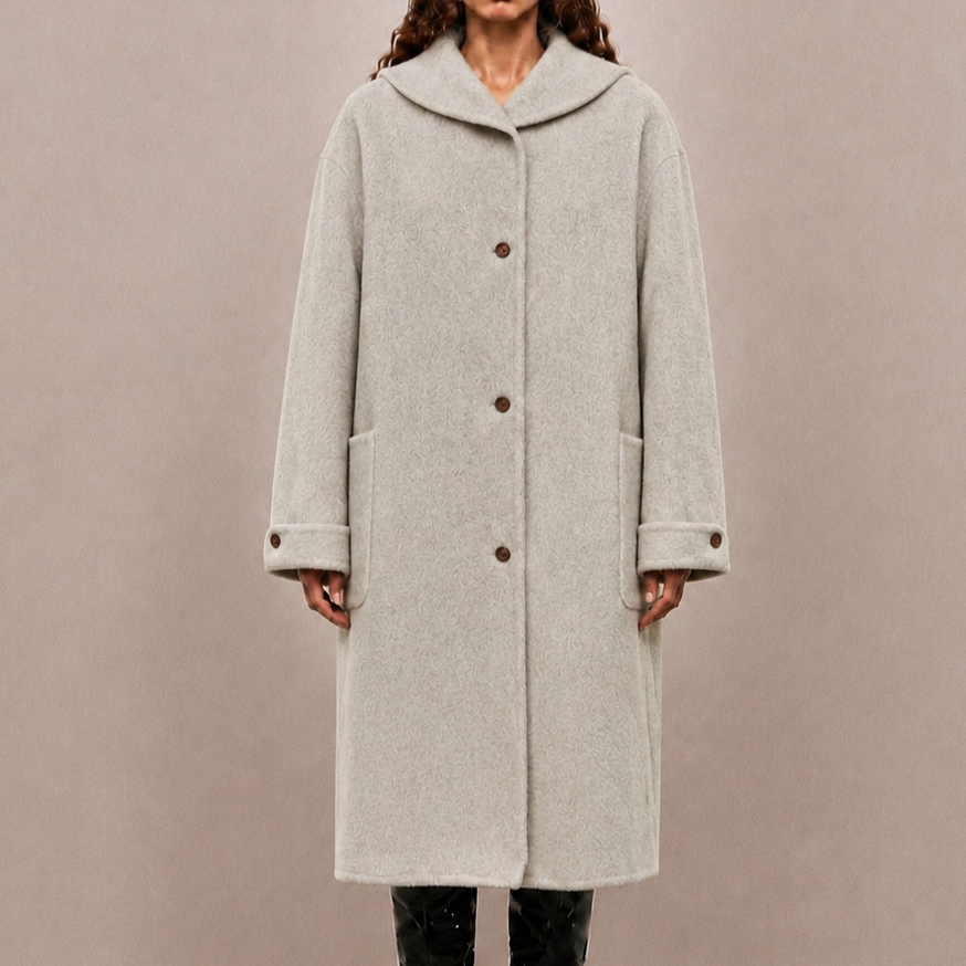 Women's Cashmere Wool Blend Coat Single Breasted Long Knee Length Winter Outerwear Apparel Stock 898