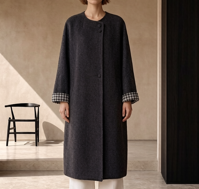 Women's Long Wool Coat Apparel Stock Wholesale 2537