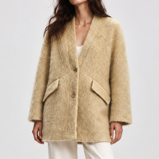 2026 New Winter Women's Fashion Reversible Double-Faced Wool Coat Loose Designer Jacket 6696