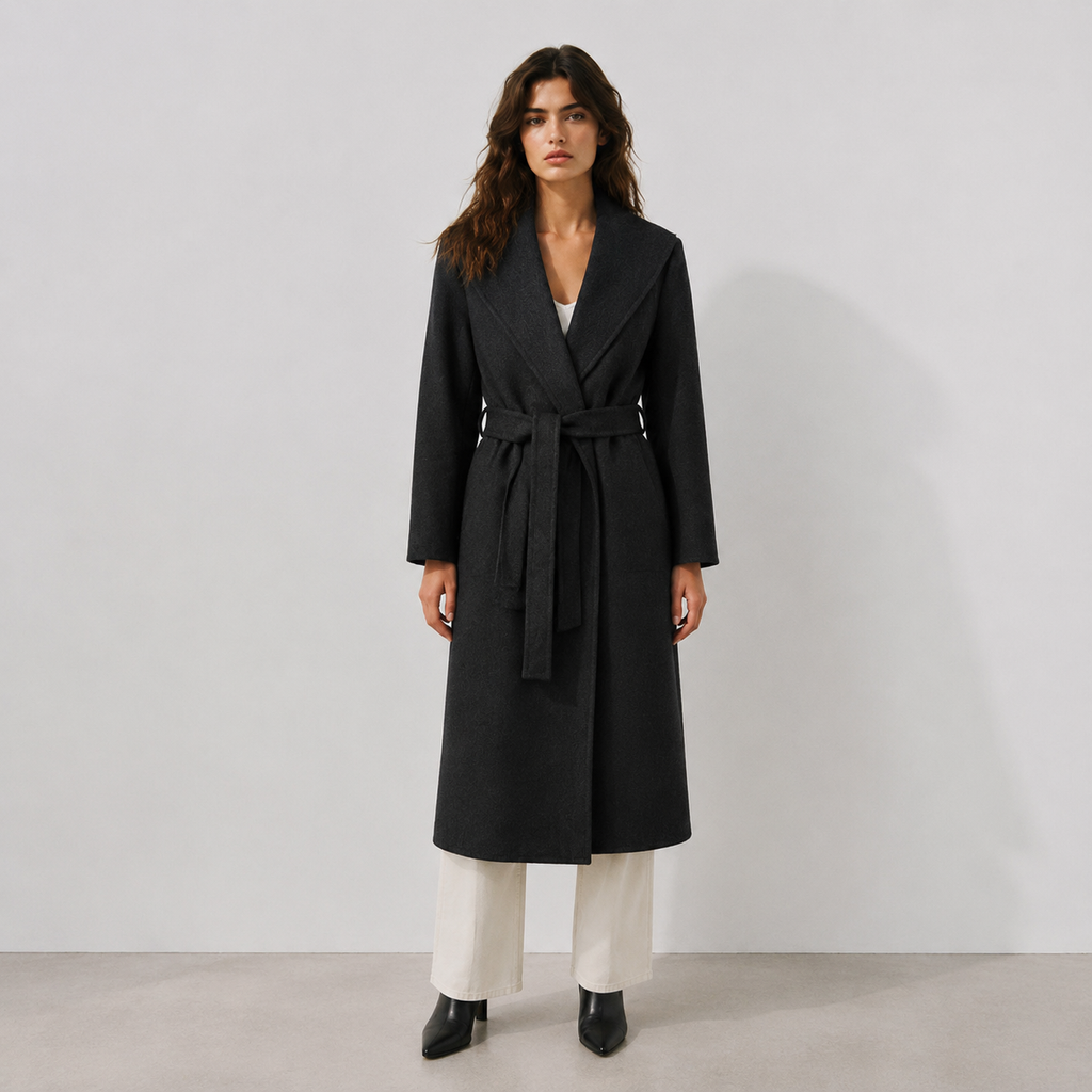 2026 New Women's Winter Wool Coat, Elegant High-End Thick Outerwear with Lapel Collar N8817