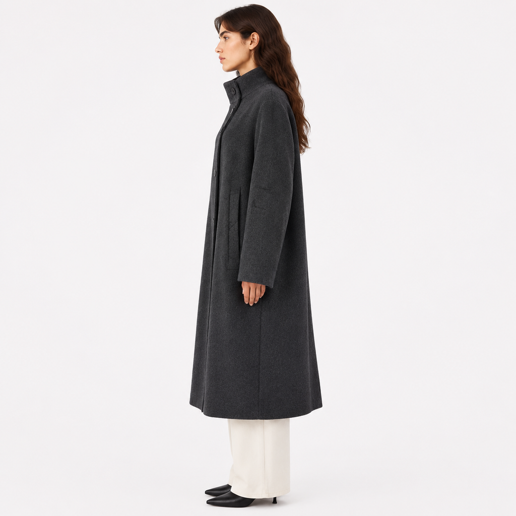2026 New Luxury Women's Winter Coat High Quality Reversible Long Wool Woven Breathable Jacket 575