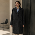 Women's Long Woven Coat Warm Windproof Button Collar Pocket Winter Fashion Casual Design Single Button for Office Lady GC0025