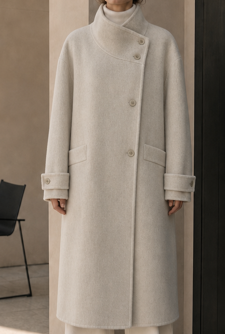 Women's Formal Long Woolen Coat Turn-down Collar Solid Breathable Elegant Full Sleeve Cashmere Lining Winter Normcore/Minimalist 567