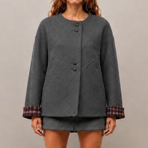 Custom OEM/ODM High-Quality Women's Winter Casual Jacket, Reversible Double-Faced Wool Short Coat 8716