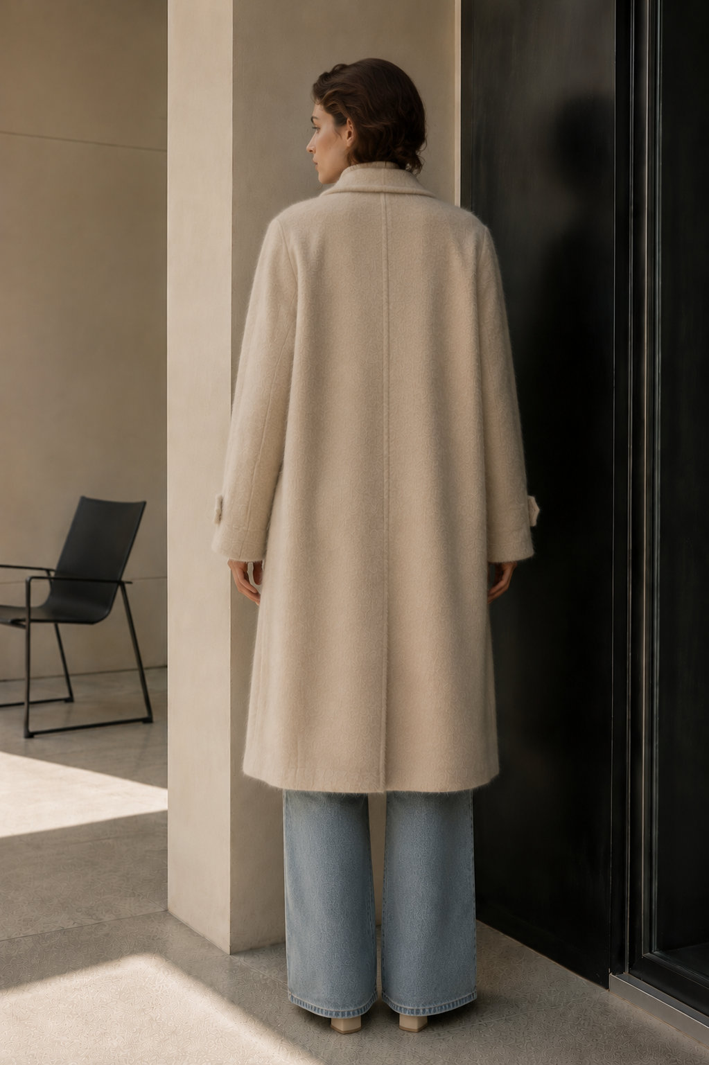 High-twist Woolen Womens Long Double Breasted Solid Color Coat 2026 Autumn/Winter Minimalist Style Fashionable Versatile GC0041