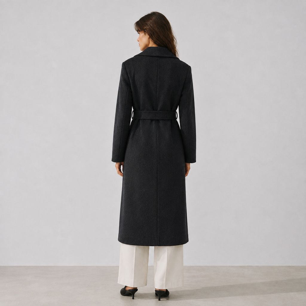 2026 New Women's Winter Wool Coat, Elegant High-End Thick Outerwear with Lapel Collar N8817