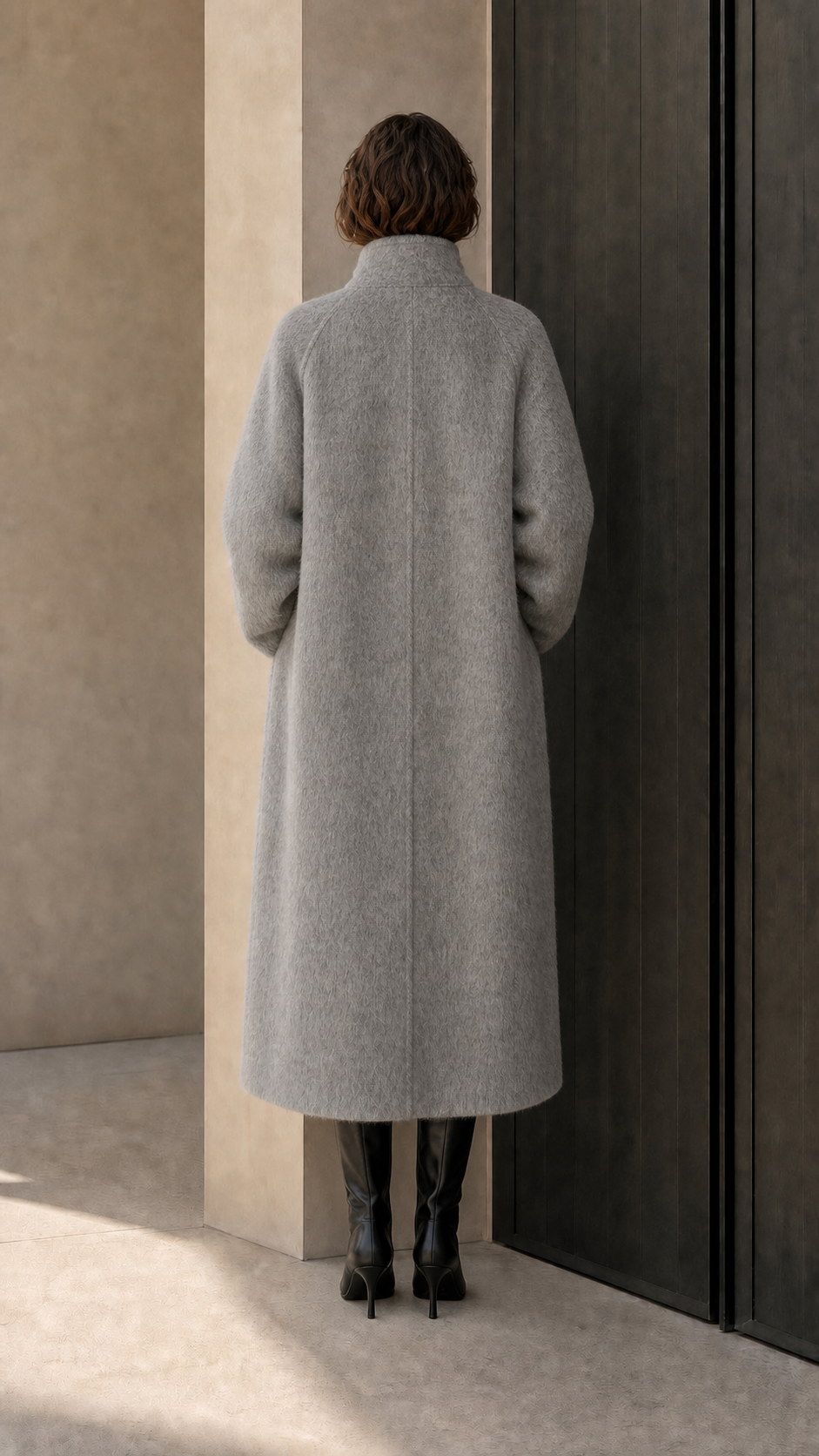 Women's Wool Overcoat with Cashmere Lining Long Length Button Front Warming Winter Design 816