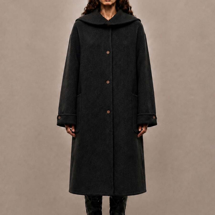 Women's Cashmere Wool Blend Coat Single Breasted Long Knee Length Winter Outerwear Apparel Stock 898