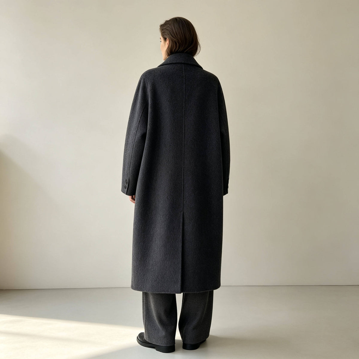 Autumn Women's Long Cashmere Wool Coat Double Face Wool Overcoat 8355