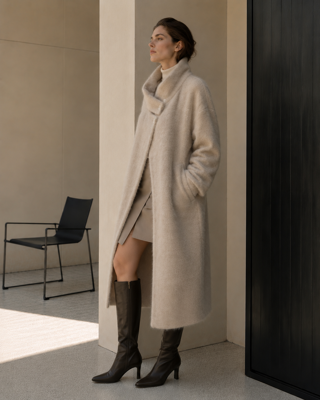 Single-faced Wool Coat Womens Long Style 2026 New Elegant Overcoat Autumn/Winter Slim-Fit Padded Thick Solid Color Jacket GC0040