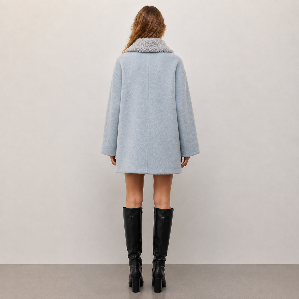 2026 Winter Women's Casual Woven Woolen Coat Turn-down Collar Reversible Double-Faced Cashmere Lining Breathable L2678