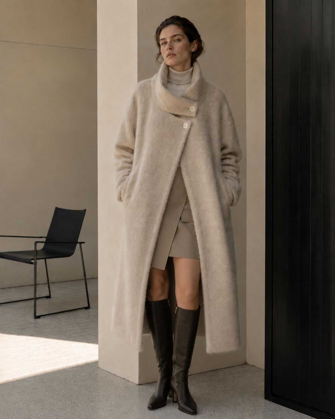 Single-faced Wool Coat Womens Long Style 2026 New Elegant Overcoat Autumn/Winter Slim-Fit Padded Thick Solid Color Jacket GC0040