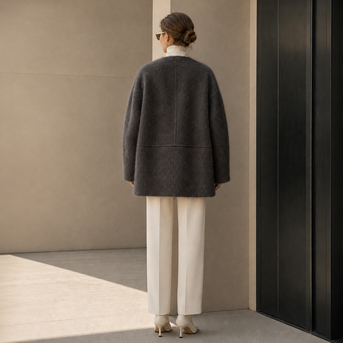 Women's Elegant Wool Overcoat Luxury Fashion Thick Warm Winter Coat 6635