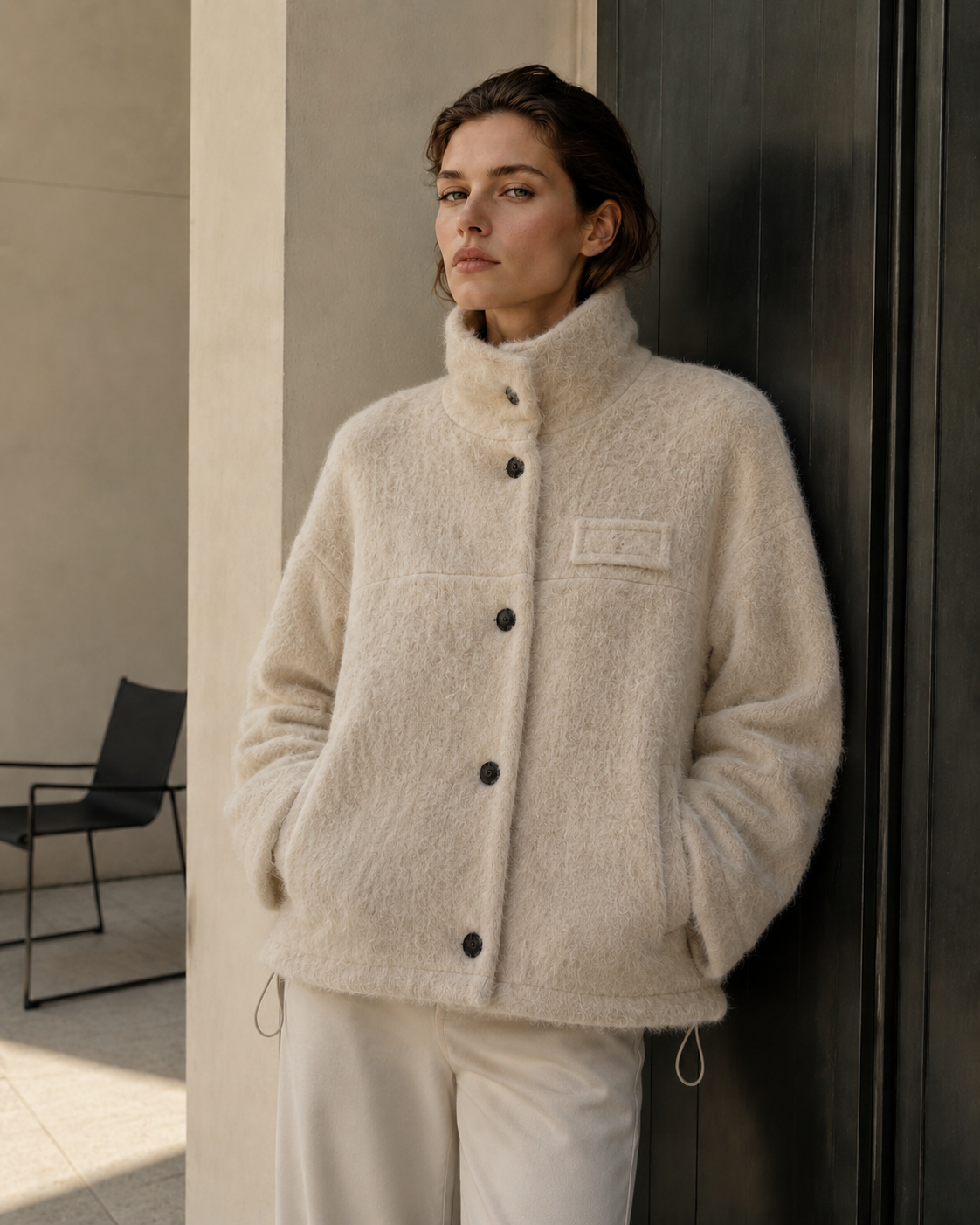 High Quality Thick Sheep Fur Women's Winter Wool Single Breasted Coat Wholesale B2B GC0055