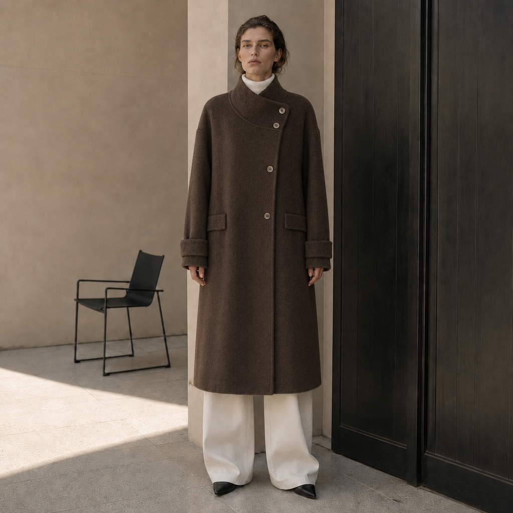 Women's Formal Long Woolen Coat Turn-down Collar Solid Breathable Elegant Full Sleeve Cashmere Lining Winter Normcore/Minimalist 567