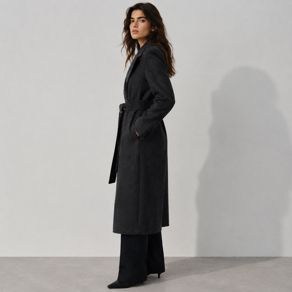 2026 New Women's Winter Wool Coat, Elegant High-End Thick Outerwear with Lapel Collar N8817