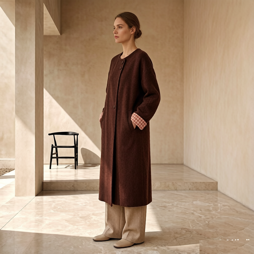 Women's Long Wool Coat Apparel Stock Wholesale 2537