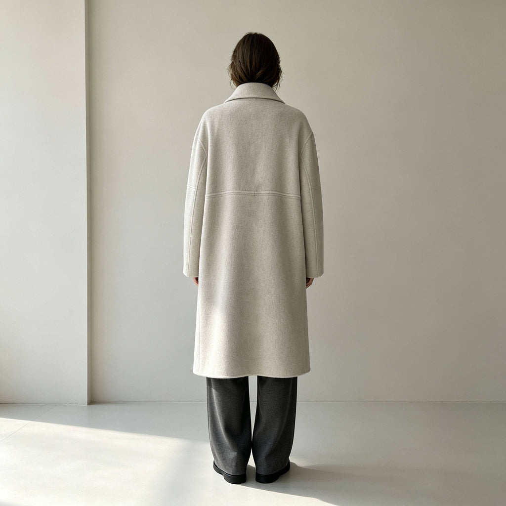 Women's Autumn Long Wool Cashmere Coat Double Face Wool Overcoat 7816