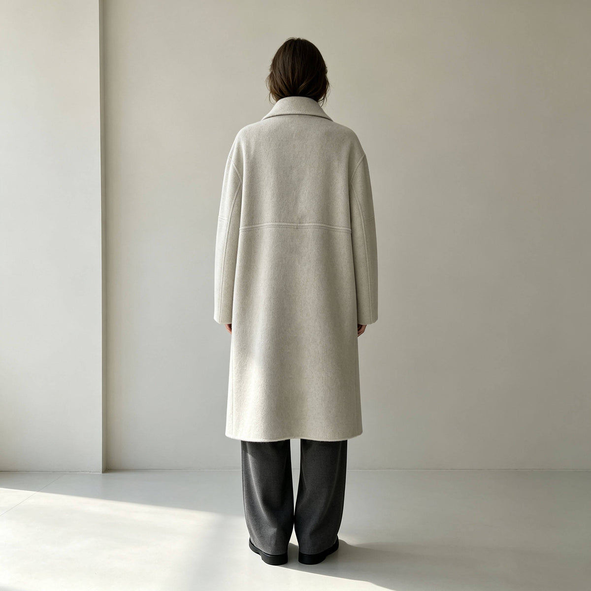 Women's Autumn Long Wool Cashmere Coat Double Face Wool Overcoat 7816